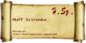 Huff Szironka névjegykártya